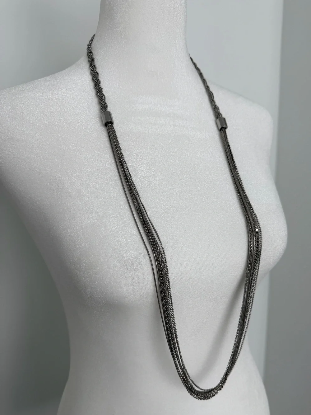 Chico’s silver tone Multi-Strand Long Necklace -‎ Women Jewelry